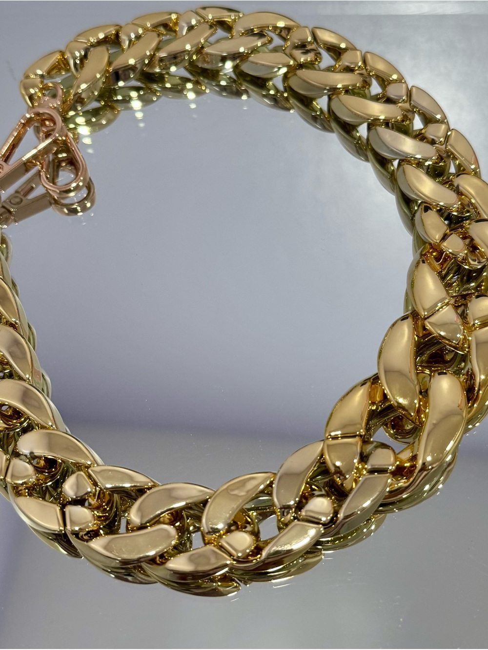 New Gold Color Slim 18 inch Bag Chain w/thicker links in center